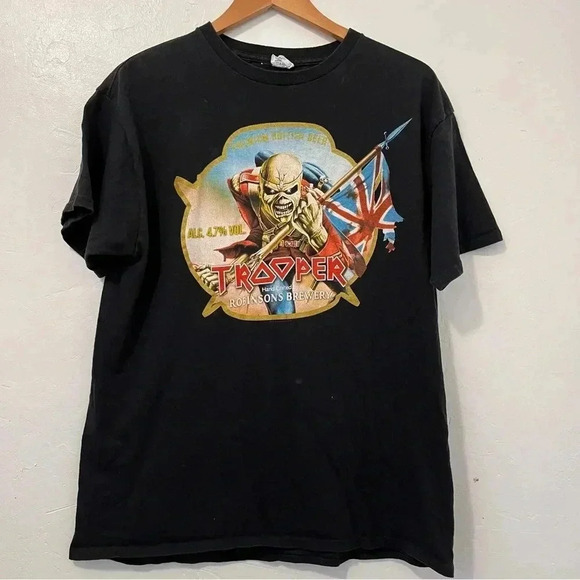 Iron Maiden Official‎ Original 2014 Trooper Beer Size L T-shirt - Picture 1 of 7